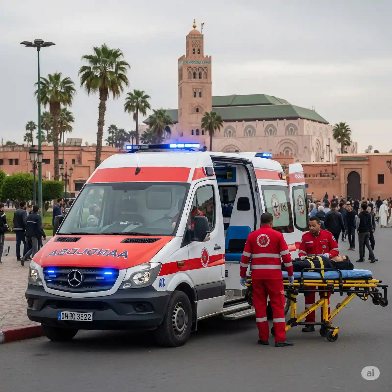 Équipe d'ambulance professionnelle à l'intérieur de l'ambulance